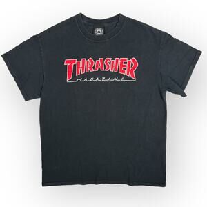 Thrasher Magazine T-Shirt (M) Outlined Skateboard Old-School Cotton